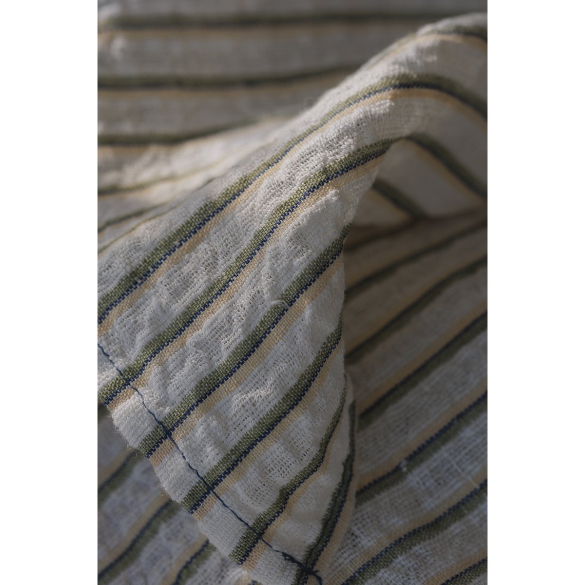 100% Linnen Tafelkleed (250x145 cm) Groene strepen