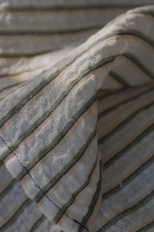 100% hør dug (250x145 cm) Grønne striber