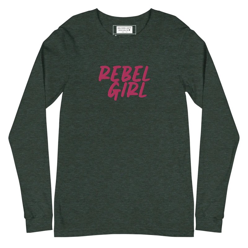 Koszulka Rebel Girl unisex z długim rękawem i haftem