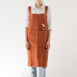 Baked Clay Linen Pinafore Apron