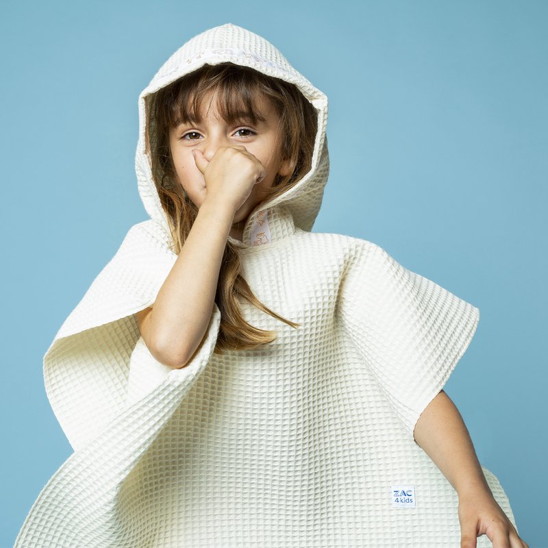 Witte honingraat babybadponcho