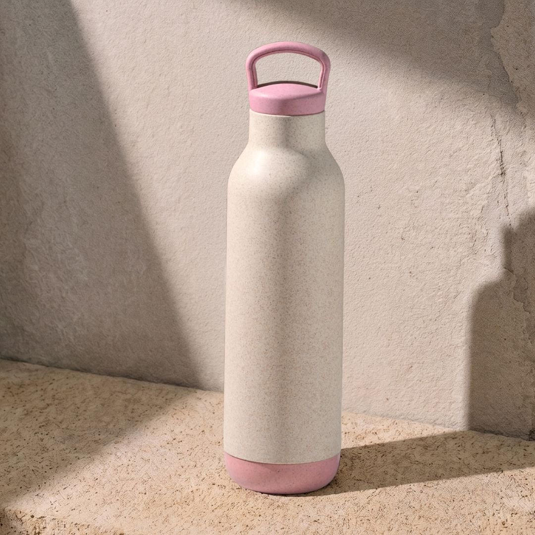 Ecofy Earth Friendly Eco Spring Water Bottle for Office & Schools | Stainless Steel Water Bottle for Kids and Adults Made with Rice Husk | Leakproof |1 Unit, 900 ml | TUV Certified