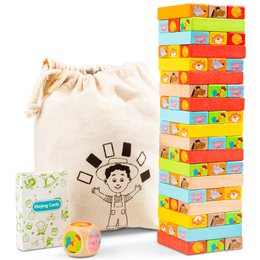 Jeu de tour de blocs en bois