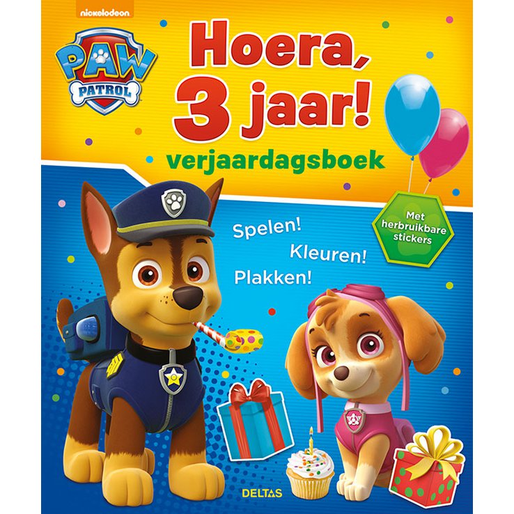 Paw Patrol Hurra, 3 år! fødselsdagsbog