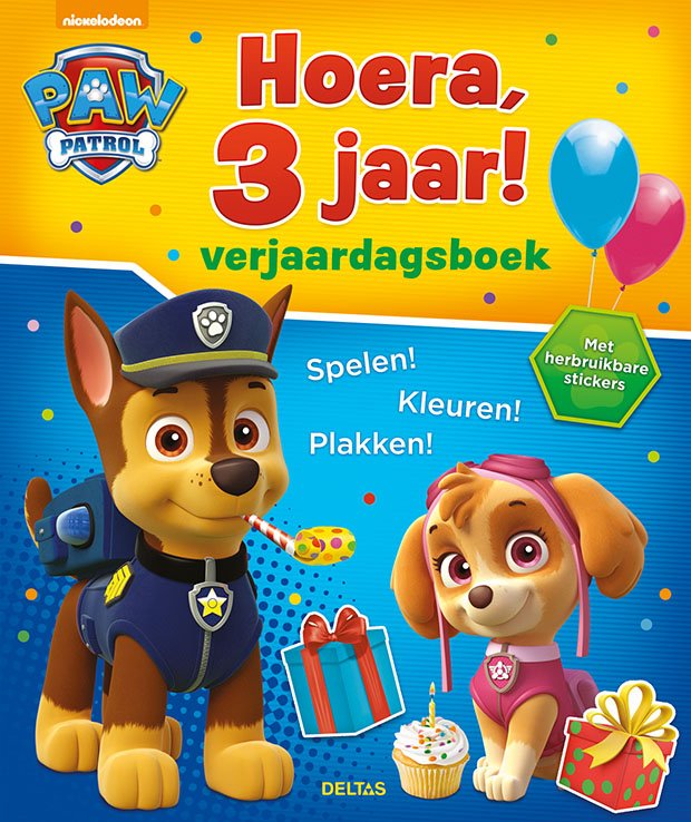 Paw Patrol Hurra, 3 år! fødselsdagsbog