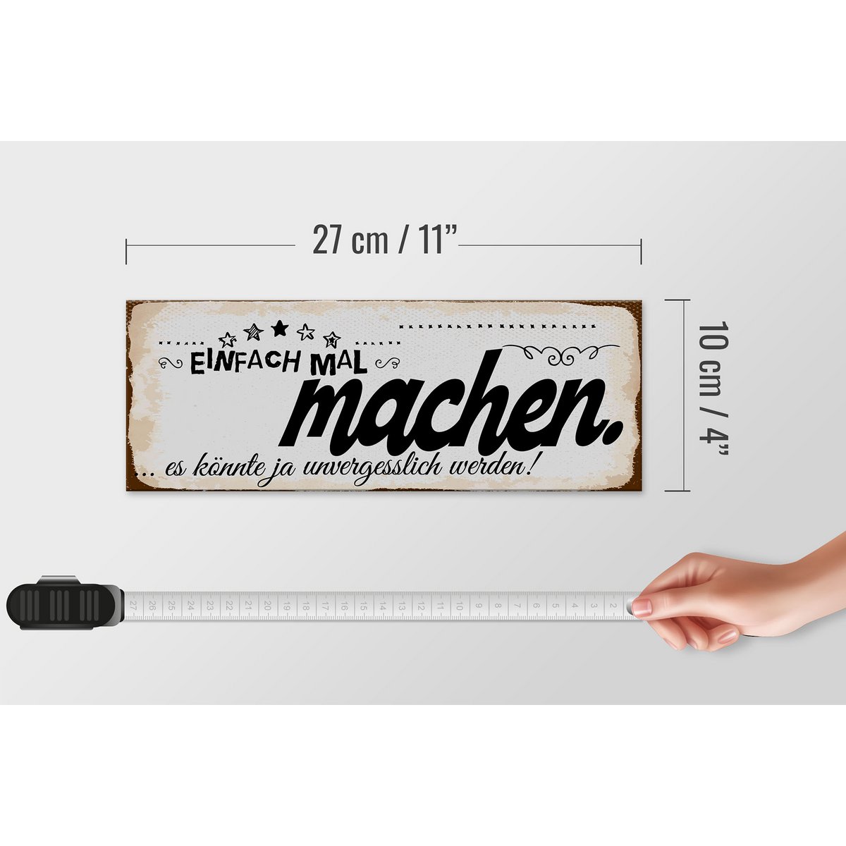 Wooden sign saying 27x10 cm Just do it, it could be unforgettable
