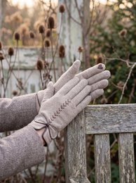 Gloves winter 9x23 cm Beige polyester