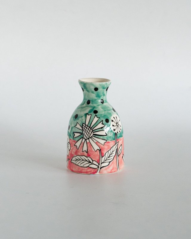 Hand-Painted Ceramic Mini Vases - Set of 3