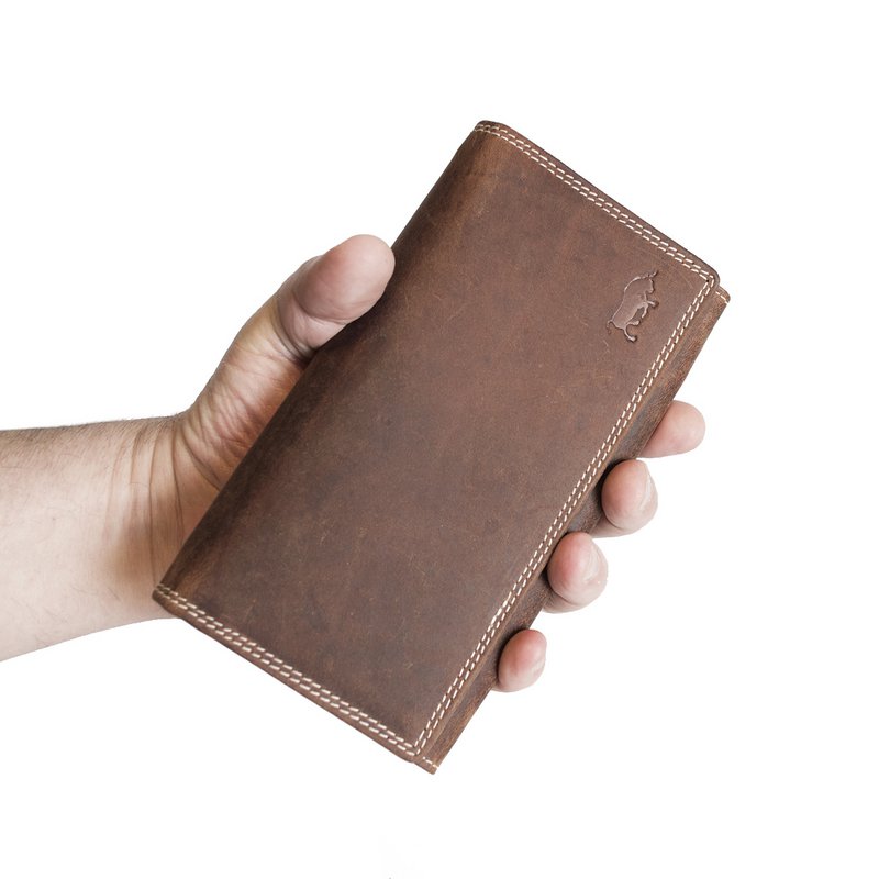 Large Buffalo Leather Wallet with Flap - 3 Colours - Arrigo