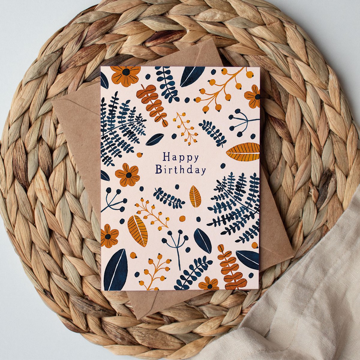 Folding card "Happy Birthday Wild Leaves" | birthday