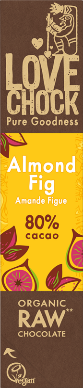 80% chocolate with almond and fig - Organic, raw, plant-based and sustainable