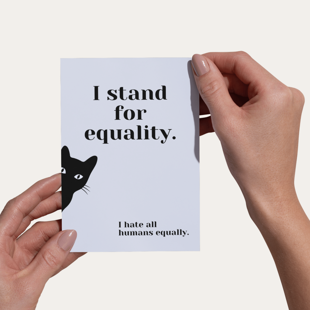 Postkarte | Égalité - je déteste tous les humains également