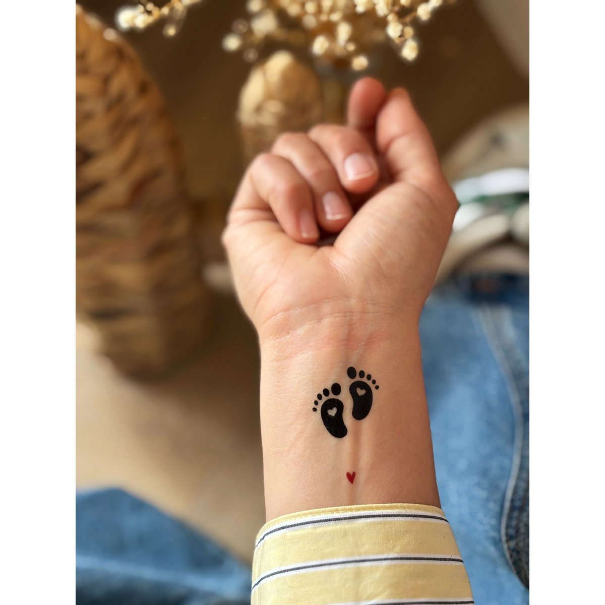 Tatuaggio temporaneo di siooou - piedi del bambino x5