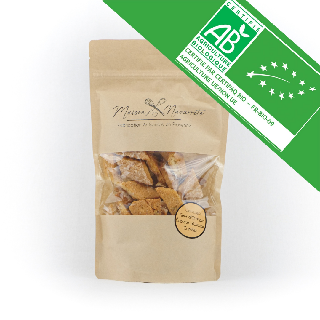 Canistrelli candied orange peel and organic orange blossom