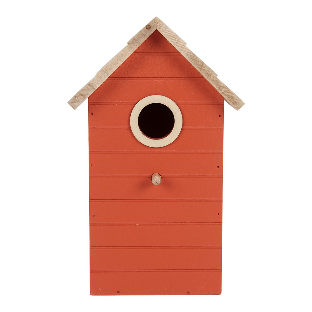Decoration birdhouse 15x10x22 cm red wood