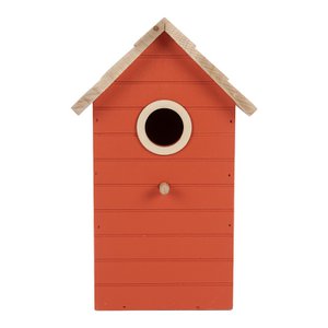 Decoration birdhouse 15x10x22 cm red wood