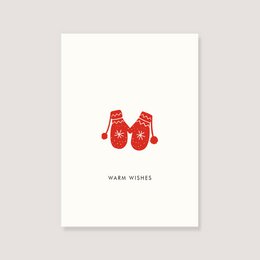 Postkarte -  "Handschuhe - Warm Wishes"