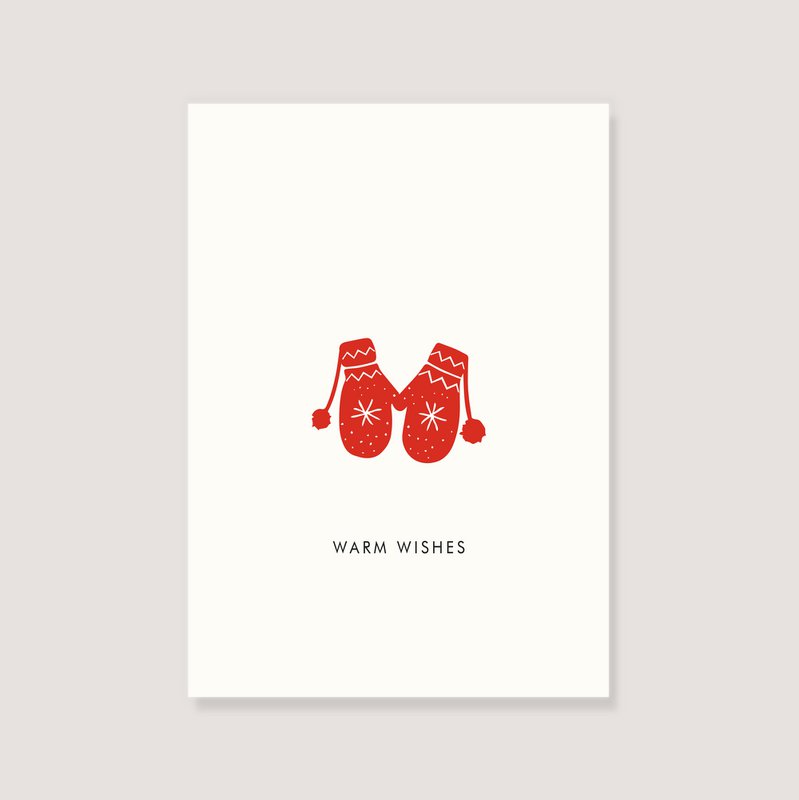 Postkarte -  "Handschuhe - Warm Wishes"
