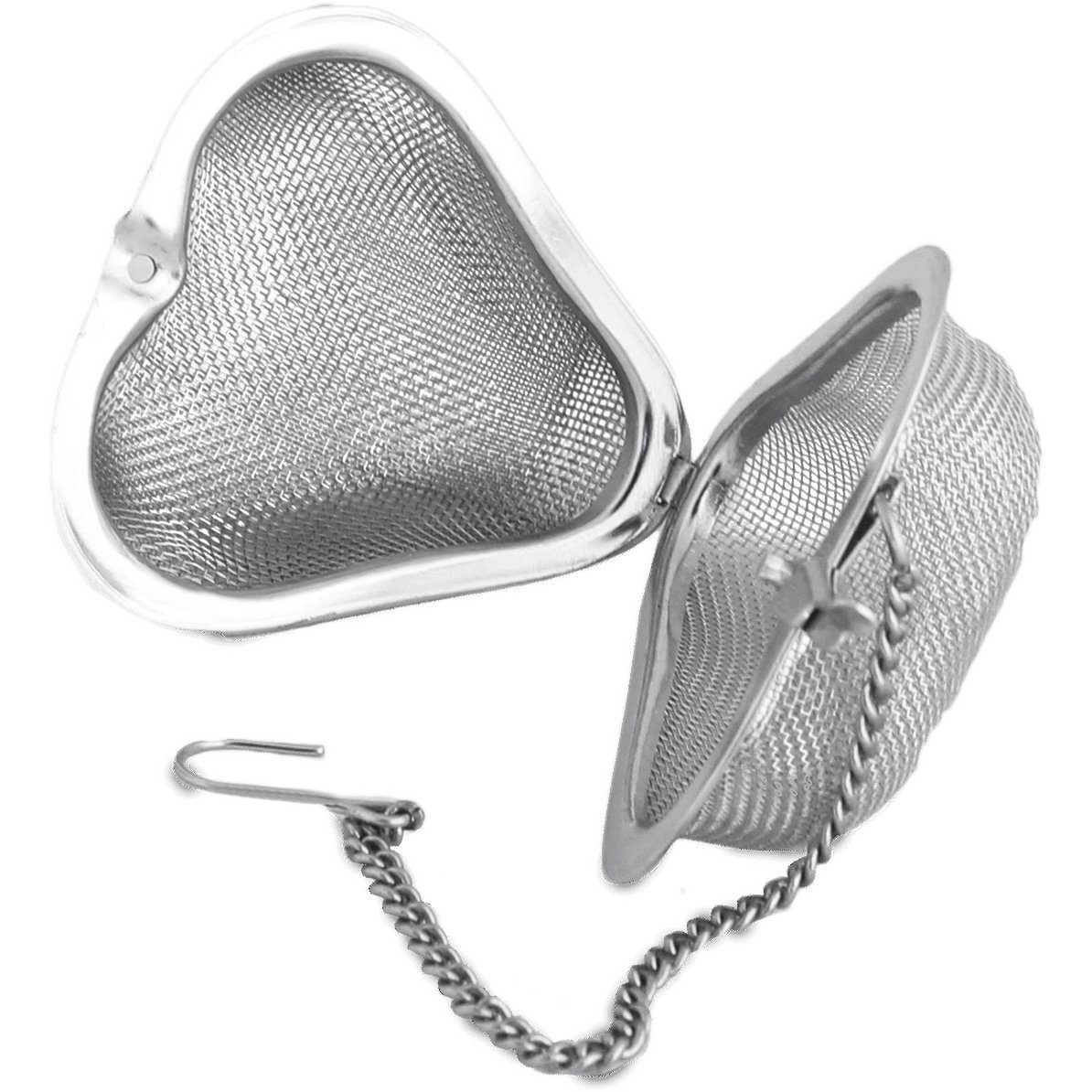 EDO Royal Tea, Thee-ei, Hartvormig, ketting, 5.5cm, inox