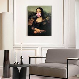 Schilderij  Mona Lisa Bubblegum 50x40