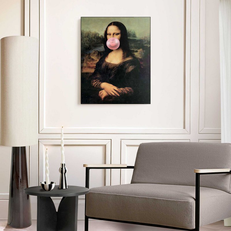 Schilderij  Mona Lisa Bubblegum 50x40