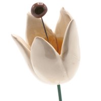 Tulpenblume Keramik weiß 3cm
