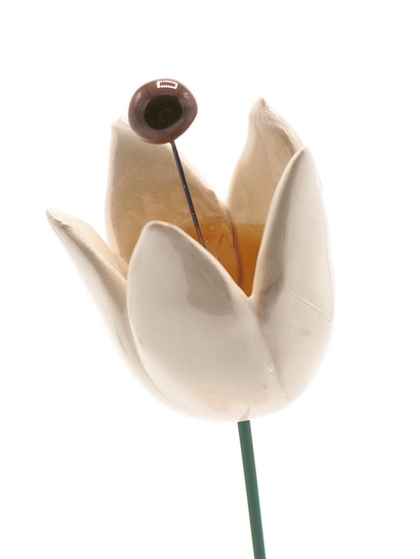 Tulpenblume Keramik weiß 3cm