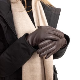 LIZ - Haarschaf Lederhandschuhe mit Kaschmir - Wolle Fütterung - Touchscreenfunktion