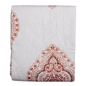Bedspread 2-person white red cotton bedspread