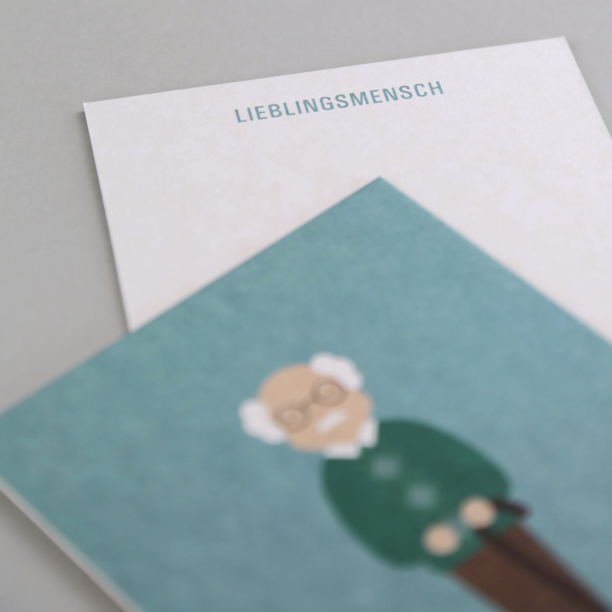 Postkarte Holzschliff Opa