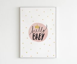 Poster Hello Baby (rosa)