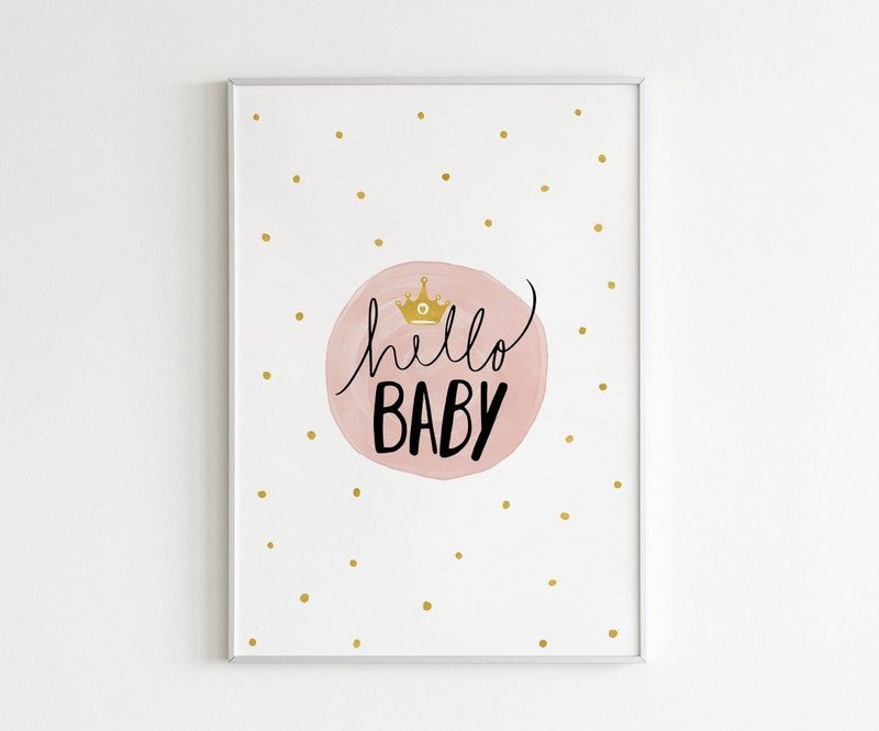 Hallo Babyplakat (pink)