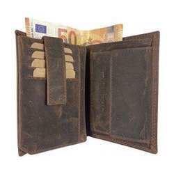 Portefeuille masculin cognac rfid anti-skim pour hommes portefeuille en cuir