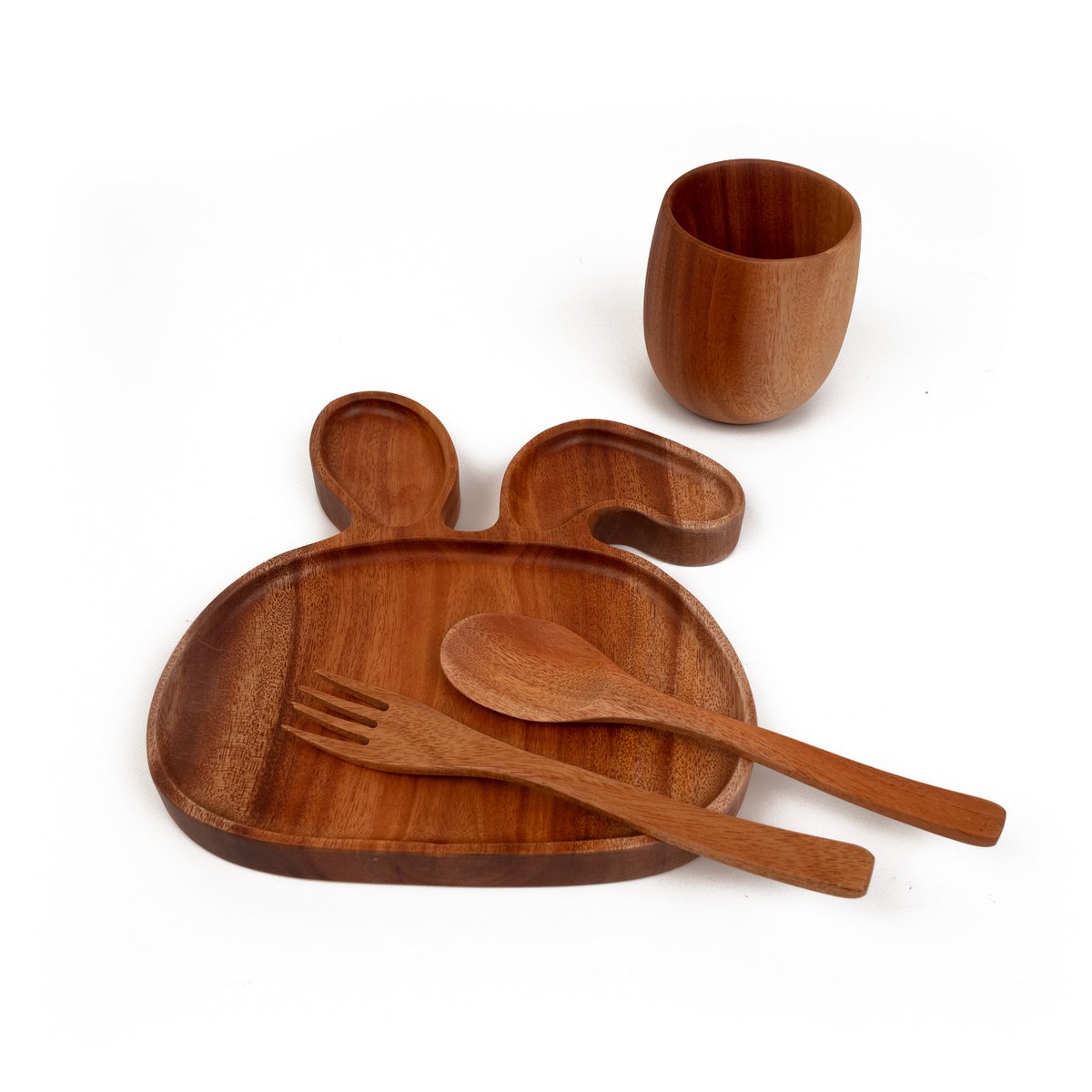 Handmade Kids Plate - Rabbit - Eco-friendly - Khaya wood