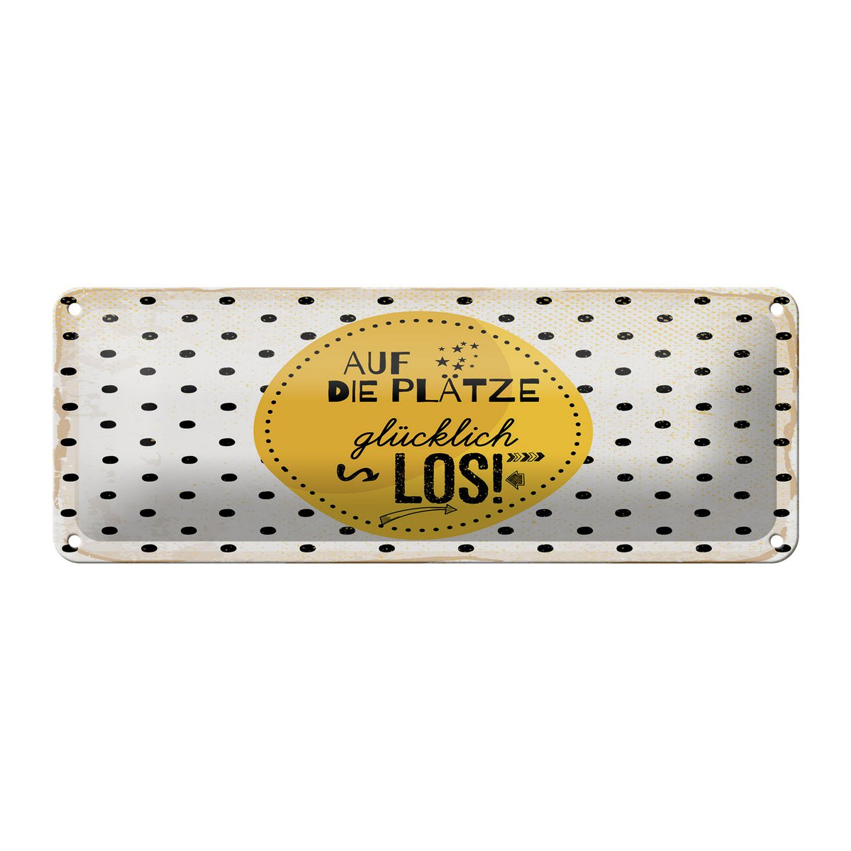 Tin sign saying 27x10 cm Get ready, happy, decorative sign