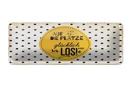 Tin sign saying 27x10 cm Get ready, happy, decorative sign