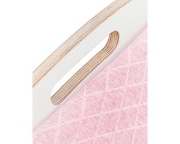 Babywippe Holz weiß, Stoff rosa