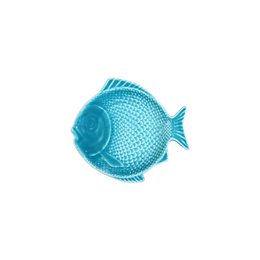 KERAMISK DESSERTPLADE HAVGRØN FISK _16,5X15CM CU2126