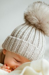 Czapka OLLO BABY – 100% wełny merino - beżowy