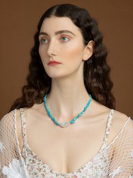 Azzurra turkis & perle halskæde