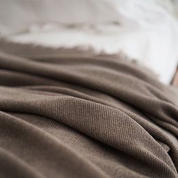 Merino tæppe Premium - taupe