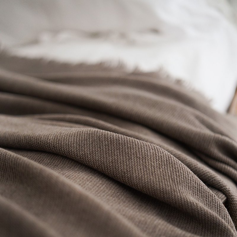 Merino tæppe Premium - taupe