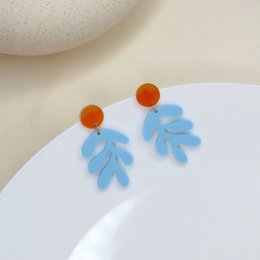 Matisse floral acrylic earrings in light blue