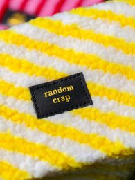 Sac Random merde jaune blanc à rayures en tissu peluche