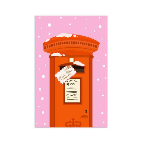 Minikaart/gift tag Christmas - kerst - post box