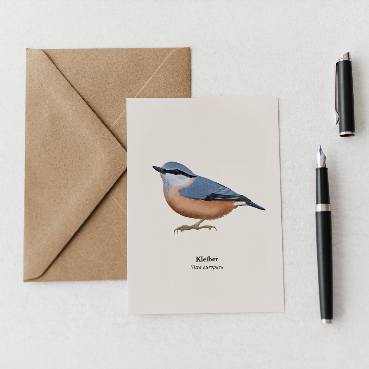 Postal Kleiber - Vogel Ilustration - Miniprint - Regalo para Vogel Liever - Mini impresión de arte - Aves domésticas