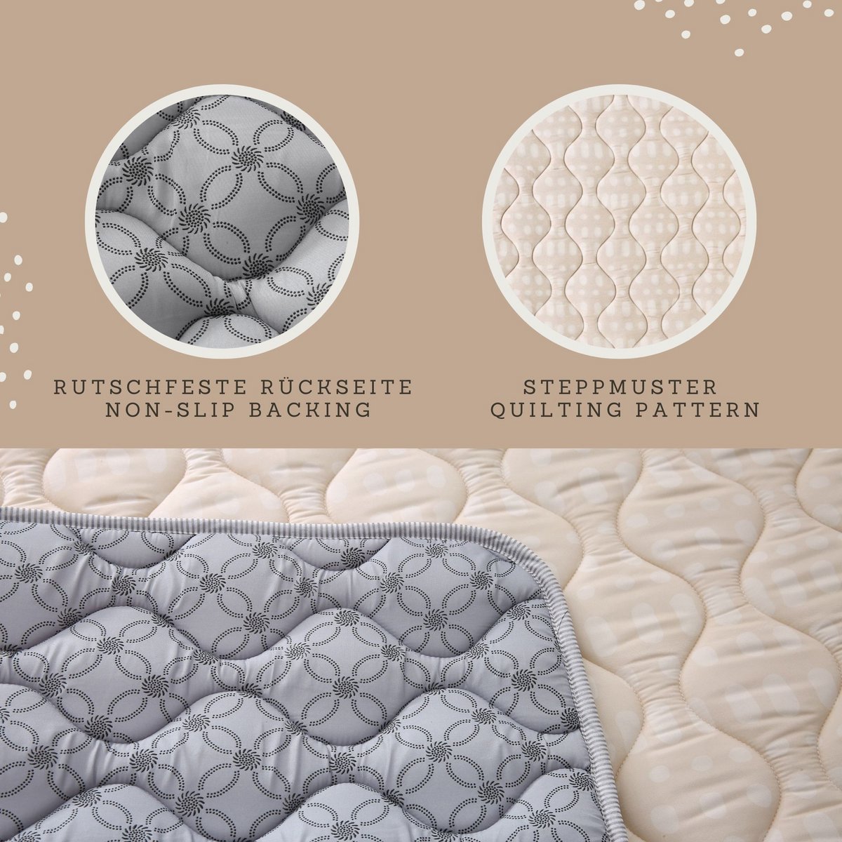 Hakuna Matte Quilted Play Mat – Hygge, Beige (1.27 x 1.27 m)