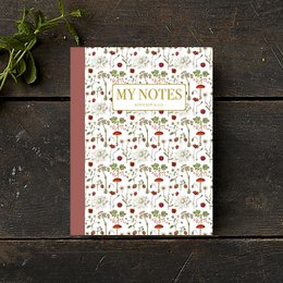 Note Booklet - Red floral pattern