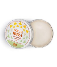 Naturlig solcreme SPF50 Sol de Ibiza. BIO. Mineralske filtre. Ingen plastik. Særlig vandsport. 100 ml dåse.