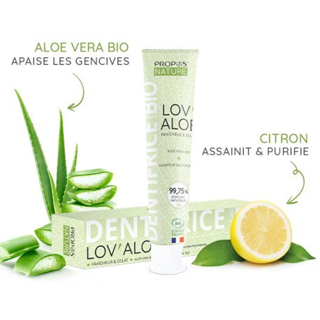 ØKOLOGISK TANDPASTA MED Aloe VERA LOV'ALOE - SANS FLUOR -75ML